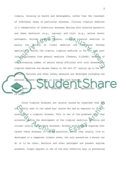 Tropical Medicine and Modernity