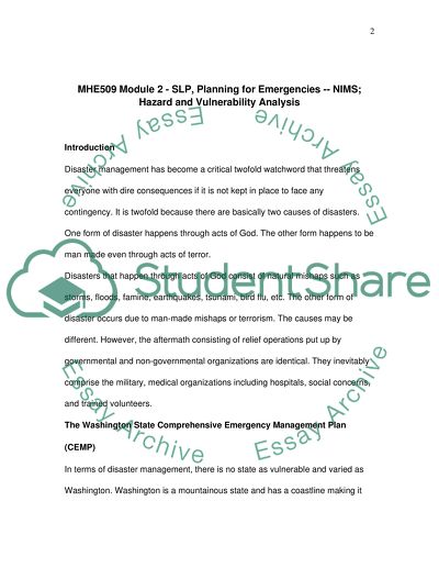 Planning for Emergencies