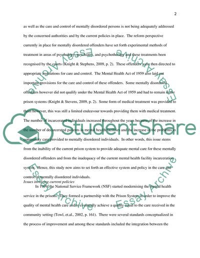 Policy Initiative: Care and Control Mentally Disordered Offenders