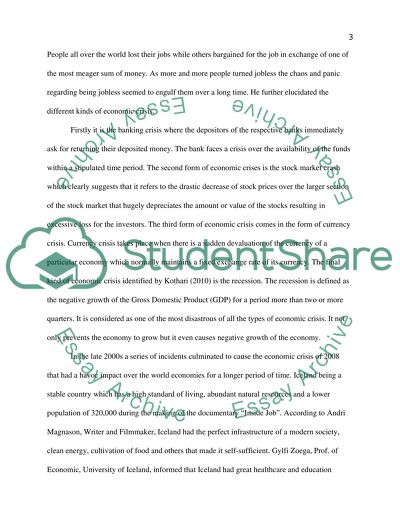 Analysis of the Financial Crisis of 2008