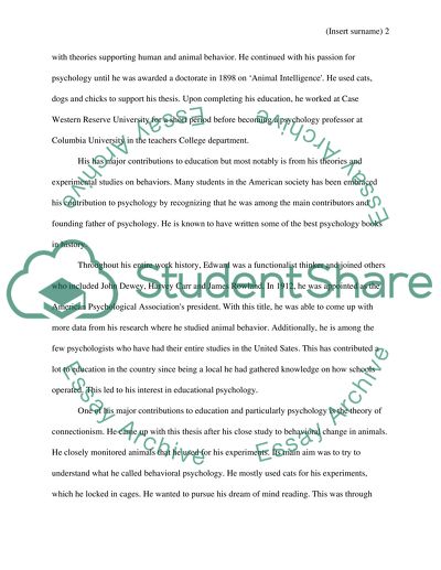 Edward Lee Thorndike and His Influence on the Development of the US Education