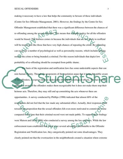 Public Registration of Level One Sex Offenders