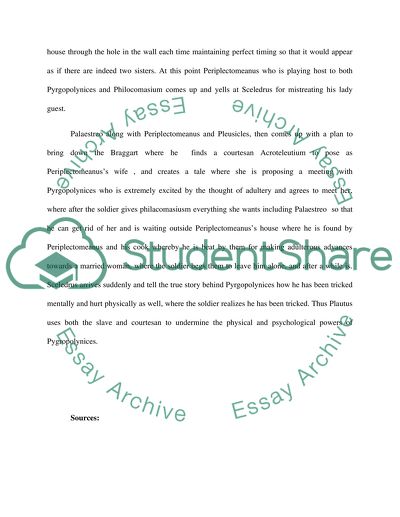 Power Pinned in The Braggart Soldier