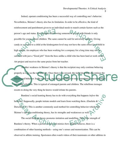Comparing and Contrasting Developmental Theories