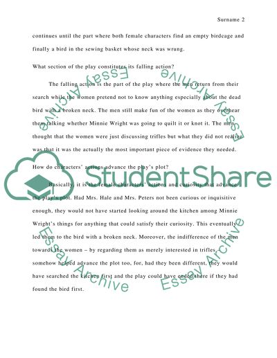 Analysis of Susan Glaspells Trifles