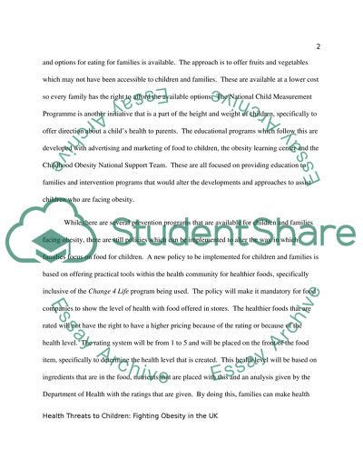 The Public Health Approach to Combating Childhood Obesity