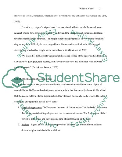 Why Is Mental Illness a Stigmatizing Experience