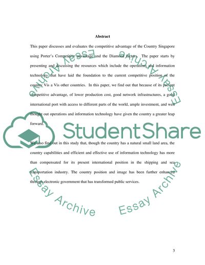 The Competitive Advantage of Singapore