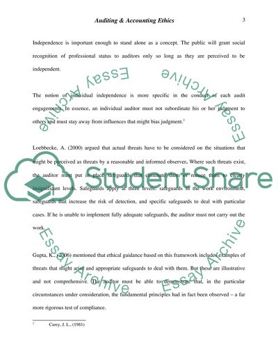 Auditing and why independence is important