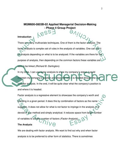 MGM600-0803B-02 Applied Managerial Decision-Making - Phase 4 Group Project