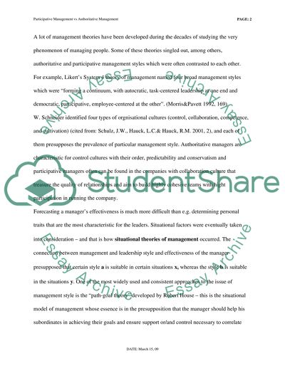 Participative vs Authoritarian Management