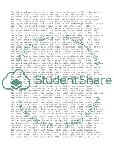 Resort Management - Economic Impact on Resorts