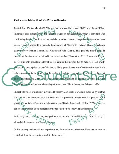 Study of The Capital Asset Pricing Model (CAPM) 02165