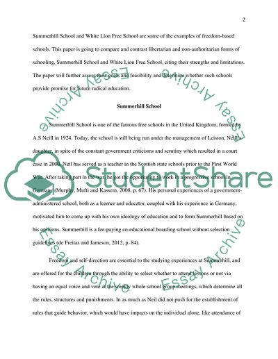 Libertarian and Non-Authoritarian Schooling Systems