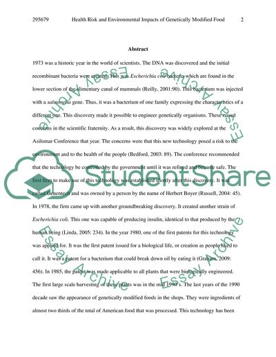 Health Risks and Environmental Impacts of Genetically Modified Foods