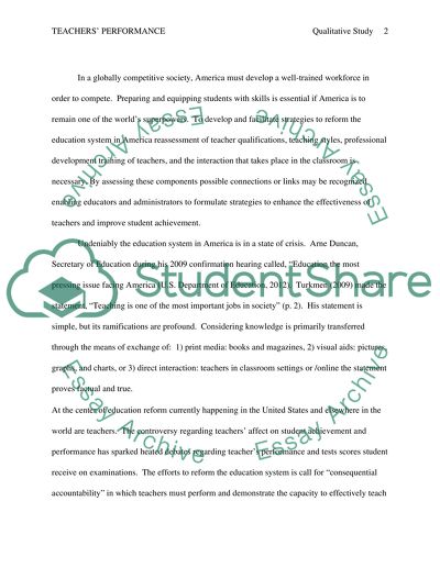 Science Teachers Performance in the Classroom and Student Achievement