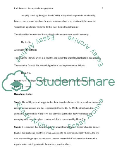 Lnk between Literacy and Unemployment
