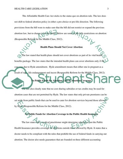 Health Care Legislation