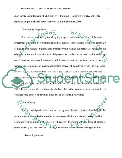 Identifying a Researchable Problem: Evidence-Based Nursing