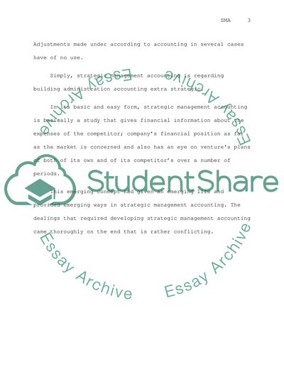 Strategic Management Accounting