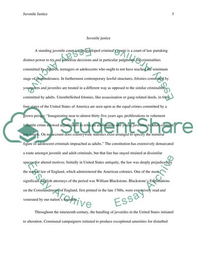 Juvenile Courts and the Juvenile Legislature System in the US