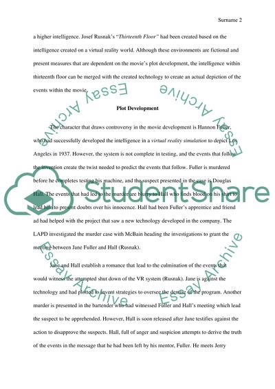 Intelligence in Thirteenth Floor