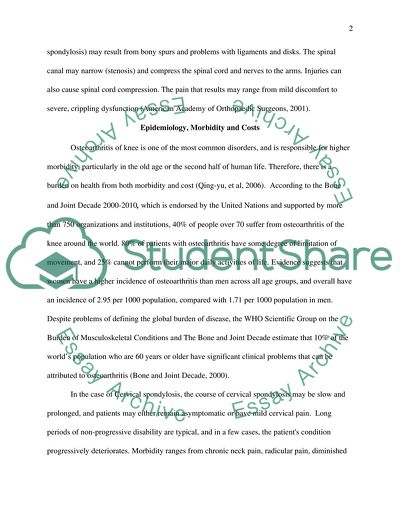 Degenerative Joint Diseases: Osteoarthritis of the Knee and Cervical Spondylosis Purpose