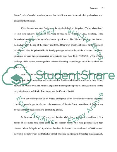 Russian Mafias Organization