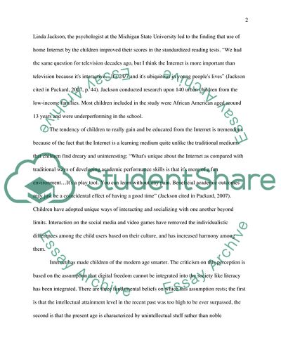 Are Children Smarter or More Socialized Because of the Internet