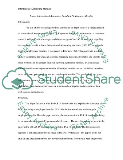 The IAS 19 Framework
