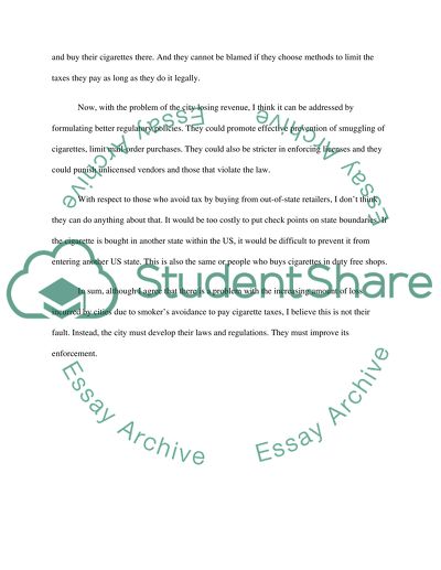 Smokers Avoidance to Pay Cigarette Taxes