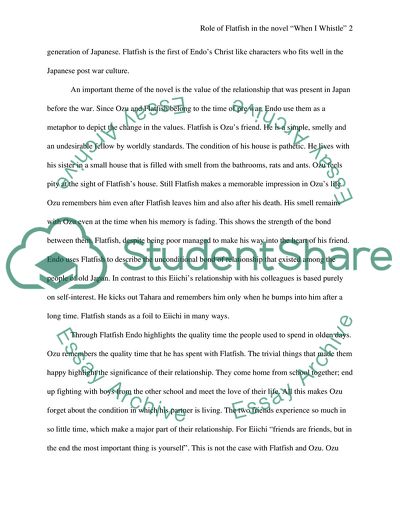 Role of Flatfish in the novel When I Whistle