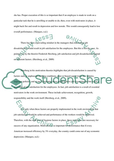 Motivation and Job Satisfaction Result in High Performance