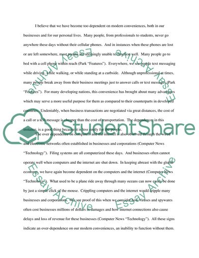 The over dependence on computers and the internet