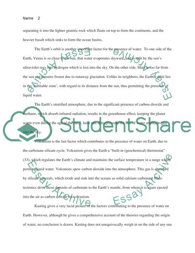 Earth: the Origins of Water