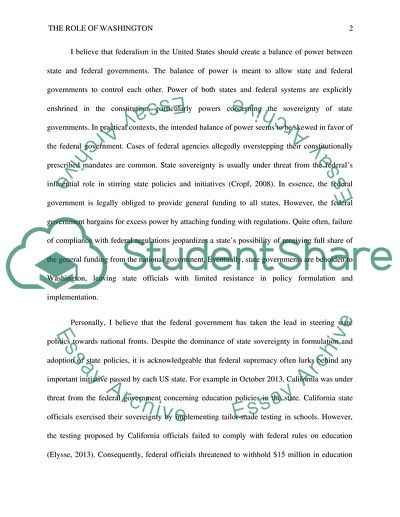 The Role of Washington