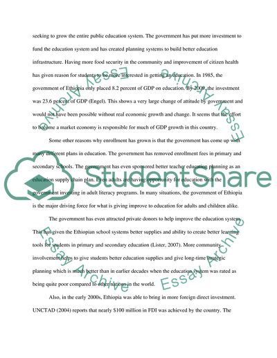 Assessing Ethiopias Development in the Education System