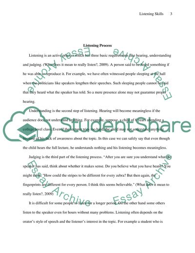 Listening Skills and Listening Process