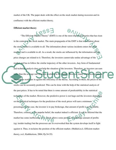 Consistency of the UK Stock Market with Efficient Market Theory