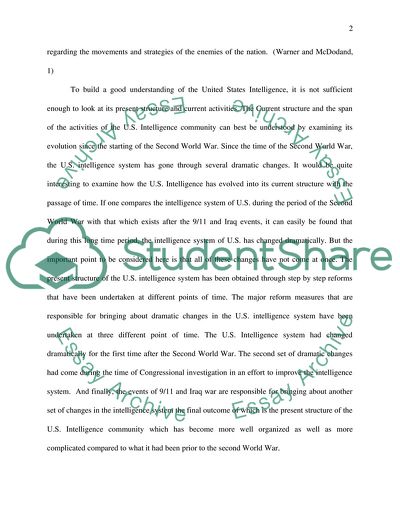 History of U.S. Intelligence