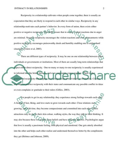 Intimacy in Relationships