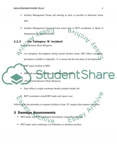 disater recovery plan essay disater recovery plan essay