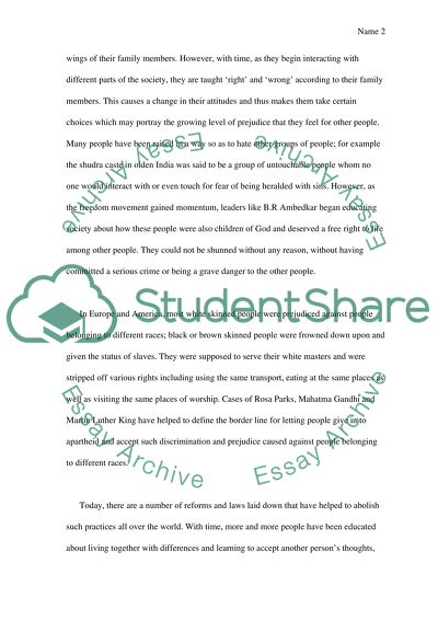 Is It Possible to Have a Prejudice Free Society