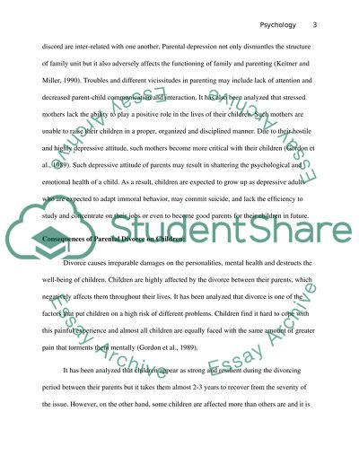 Parental Depression During A Divorce