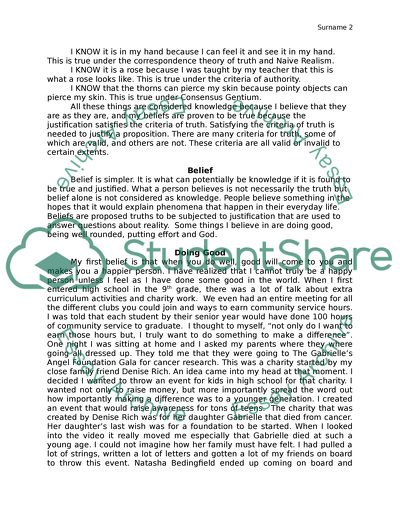 Ontology and Epistemology: My Beliefs