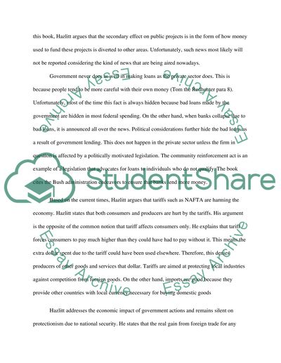 Review of the Book Economics in One Lesson