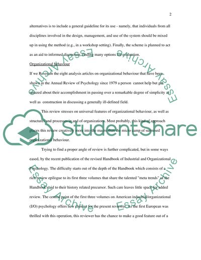 Work Psychology Issues