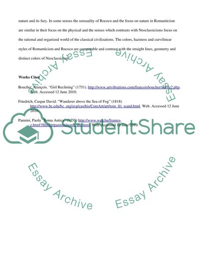 Rococo, Neoclassicism and Romanticism