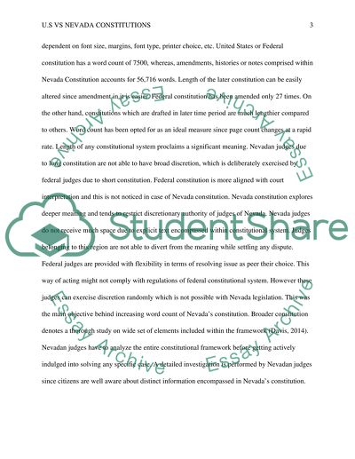 U.S vs. Nevada Constitutioons