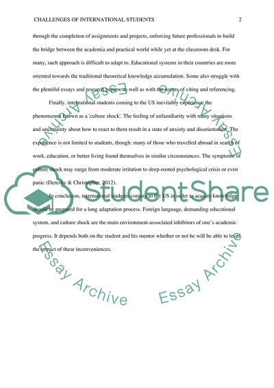 Challenges of International Students in the US